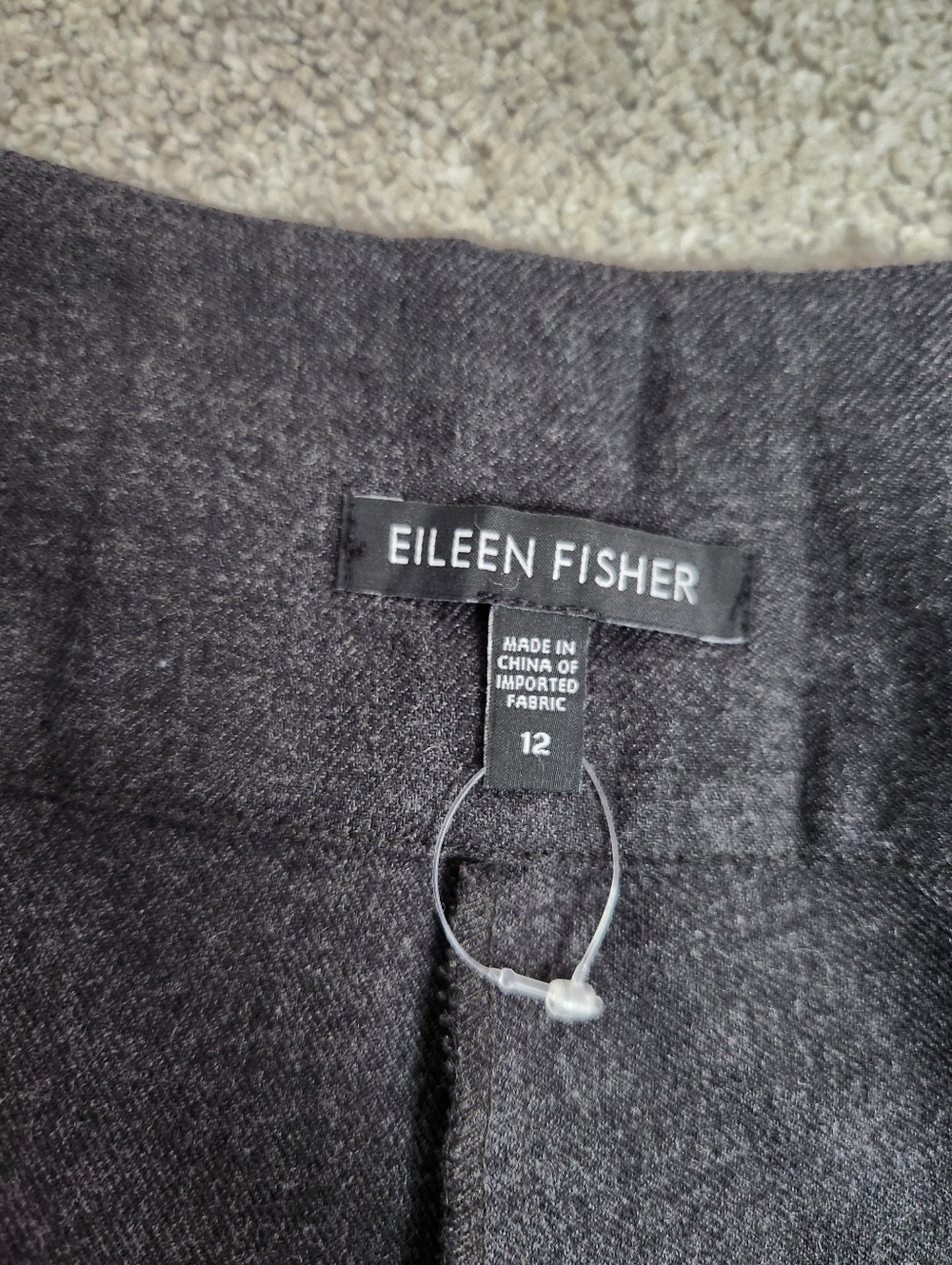 Eileen Fisher Straight Leg Wool Pants Trouser Grey Size 12 Office Professional - Picture 11 of 14